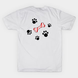 Dog treat Christmas candy cane. T-Shirt